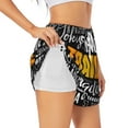 thumbnail image 2 of Disketp Travel Print Women's Shorts Workout Shorts for Athletic Gym Running Shorts with Phone Pockets Large, 2 of 8