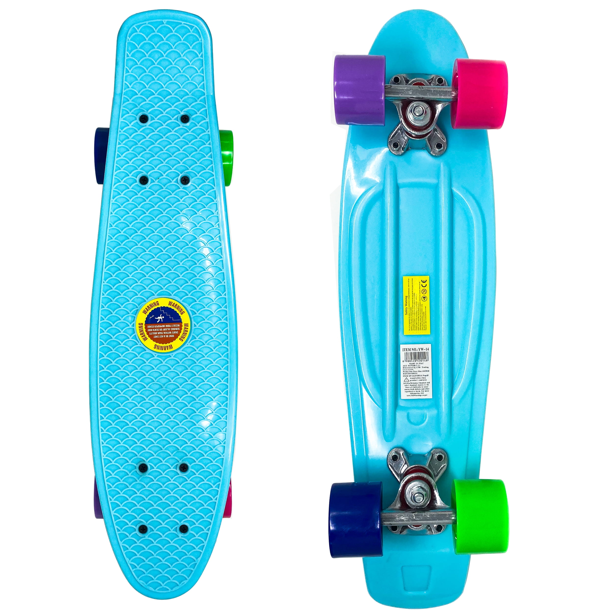 Black Retailery 22 Inch Skateboard With Light-Up LED Wheels 