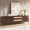 Dark, variant on YWEN Modern Fluted TV Stand for 75" TVs, Mid-Century Entertainment Center Tambour Door Media Console TV Cabinet with Rattan-Front Drawer for Living Room, Curved Profile Design