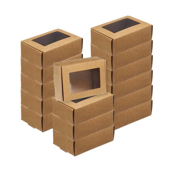 30Pcs Kraft Soap Boxes for Homemade Soap, 3.3" x 2.4" x 1.2" Mini Kraft Treat Boxes for Party Favor Packaging (Brown)