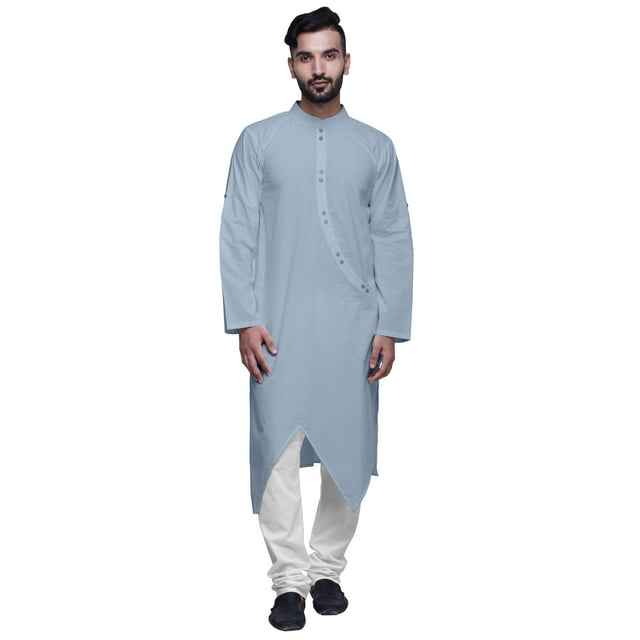 Atasi Full Sleeve Summer Clothing Designer Indian Mens Kurta Solid Wedding Kurta