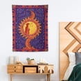 thumbnail image 2 of ONETECH  Sun and Moon Tapestry Wall Hanging, Magic Carpet Tapestry for Bedroom, Wonderful Magical Flying Carpet Wall Tapestry, Golden Burning Sun with Moon Psychedelic Mystic Faces, 2 of 7