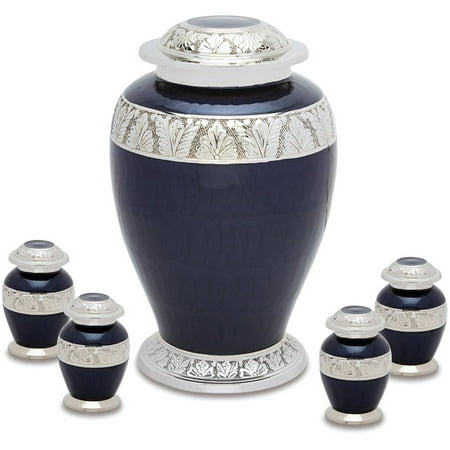 - Urnsdirect2u Berkshire Black Adult Cremation Urn with 4 Tokens