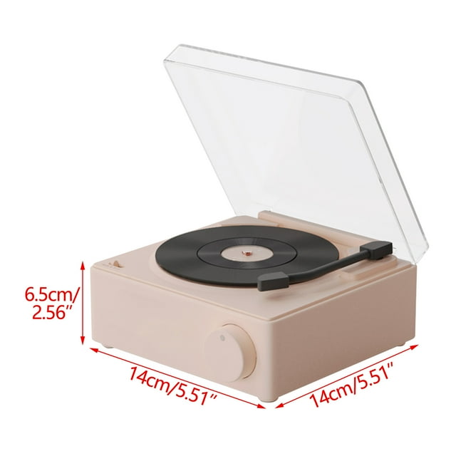 Speakers Bluetooth Wireless Vintage Vinyl Audio and Alarm Clock, ABS Black Phonograph Bluetooth Speaker with Wireless Charging Card,Portable Bluetooth Speakers