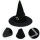 thumbnail image 4 of Sombrero de bruja hechicera de terciopelo negro, accesorio para disfraz de fiesta de Halloween, 4 of 5