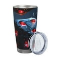 thumbnail image 2 of Susaid Cosmic Red Sparkle Dice Print 20oz Car Cup,Insulated Coffee Cup Fully Spill Proof Travel Coffee Mug, Stainless Steel Tumbler for Work Home Outdoor Car-Straw Three-piece Set, 2 of 8
