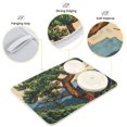 thumbnail image 3 of Yayeee Dish Drying Mat for Kitchen Counter 18"x24" Microfiber Absorbent Pad, Retro Pine Tree, 3 of 7