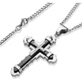 thumbnail image 2 of Savlano Stainless Steel Cubic Zirconia Cross Pendant 24 inch Cuban Chain Necklace for Men, 2 of 6