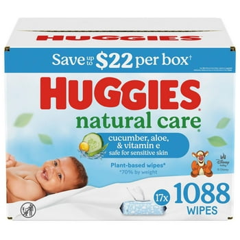 Huggies Natural Care Baby Wipes, Cucumber and Green Tea, 17 pk., 1088 Wipes