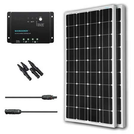 Renogy Solar Panel Bundle Mono 200W with 2 100W Panels/ 30A Controller/ MC4 Branch Connector/ MC4 Ad