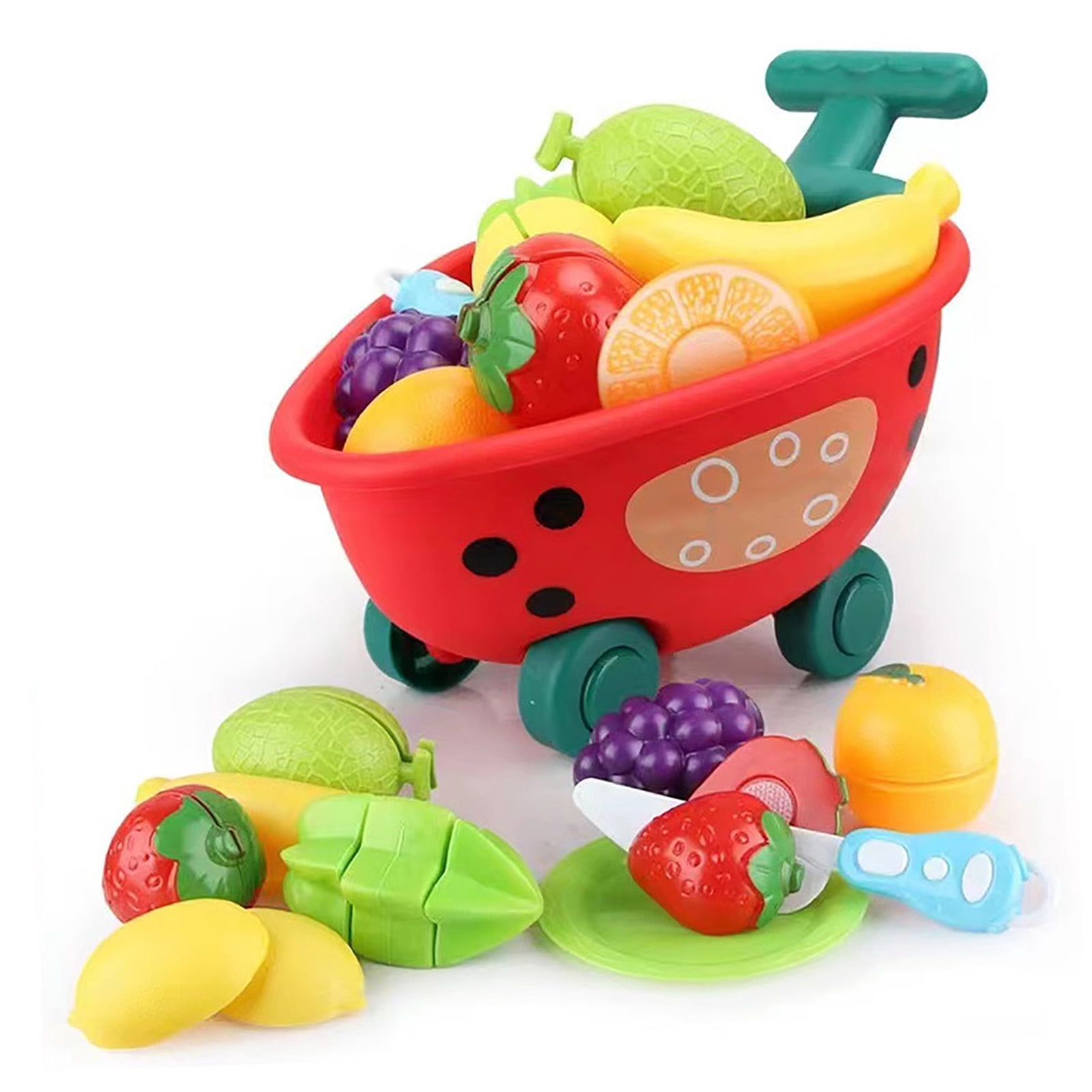 Fruit Cutting Toy Kitchen Set, Role Playing Cutting Play Pretend Food  for School for Kids