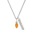 thumbnail image 1 of Delight Jewelry Silvertone Christmas Lights - Hot Orange Resin Silvertone Fearless Bar Charm Necklace, 23", 1 of 4