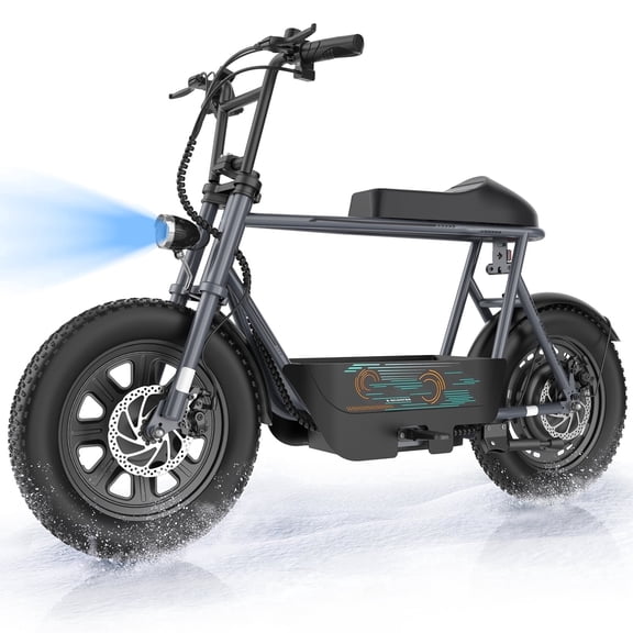 SANOPY Peak 1000W Electric Bike for Adults, 20 MPH, 20-Mile Range, 16" All-Terrain Tires, Folding Commuter Electric Scooter with Seat & Basket,UL2272 Certified