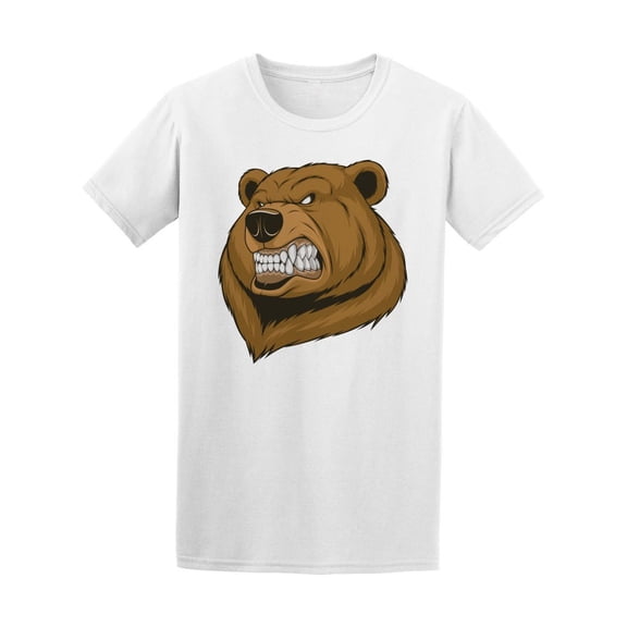 Ferocious Bear Head Cartoon Tee Men's -Image by Shutterstock