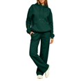 thumbnail image 5 of Sweat Suit Women Cute Comfortable Hoodie and Sweatpants Set | Track Suits for Women Set Resort Cute Y2k Petite Sets for Women 2 Piece for Trip Walking Travel Dark Green S, 5 of 5