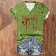 thumbnail image 3 of Tops Cortos para las Mujeres, Halloween Impreso V-Cuello Camiseta de Manga Corta, Tela de Imitación de Moda Casual, 3 of 3