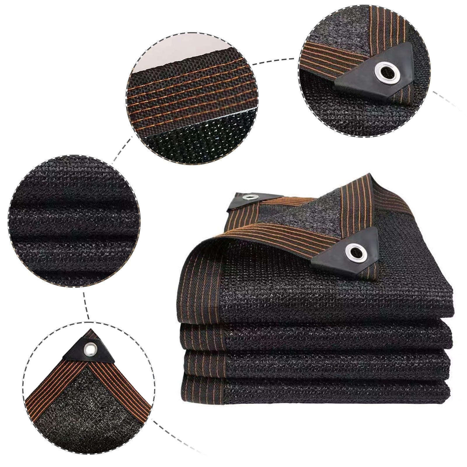 Black Mesh Sunshade Cloth 90% Shade Rate With Metal Eyelets, Durable Outdoor Shade Fabric For Garden Greenhouse, Pergola Barn Terrace And Courtyard Sun Protection Covering C - One Size