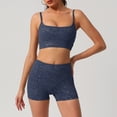 thumbnail image 1 of PISONIC Ensembles d'Entraînement pour Femmes 2 Pcs Sans Couture Manches Longues Col Rond Hauts Chemises Leggings Fesses Chouchous Tenues de Gym Yoga, 1 of 9