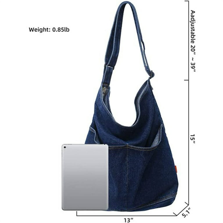 Denim Shoulder Bag Large Capacity Women Shoulder Bag Shopping Bag,Light  blue 