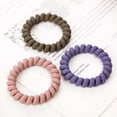 thumbnail image 6 of Elastic Hair Accessories Frosted Color Girl Ponytail Holder Big Telephone Wire Rubber Bands Hairbands Hair Rope Hair Ties MULTICOLOR, 6 of 8