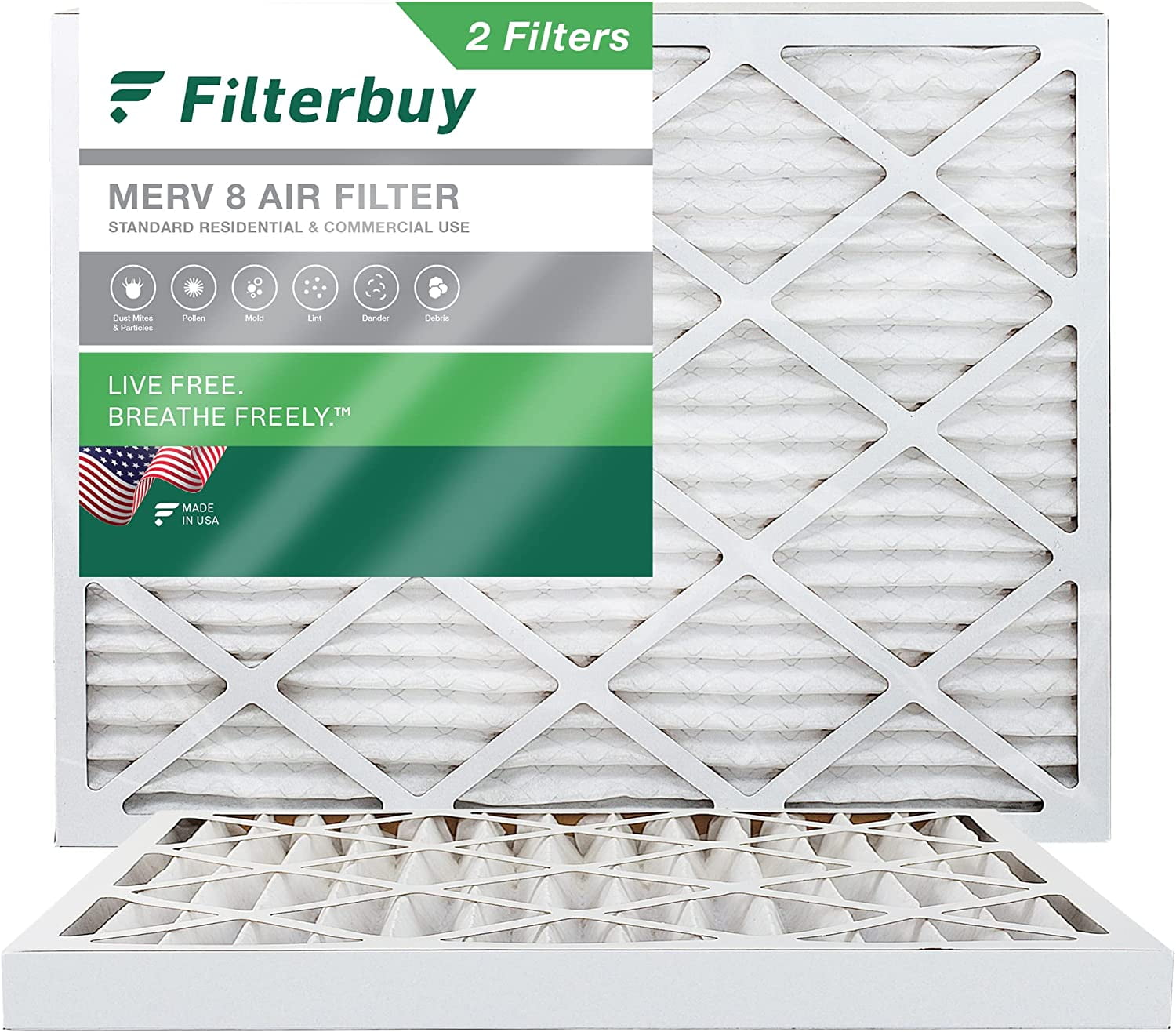 6 Pack Air Filtration US 20x20x1 MERV 8 Pleated AC Furnace Air Filters 