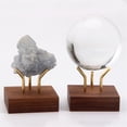 thumbnail image 2 of Display Stand  Wooden Collections Display Stand  Brass Arm Exhibit Stand  Minerals Rocks Display Holder with Wooden Square Base  for Home Office Decorations, 2 of 6
