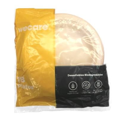 Platos pasteleros desechables We Care biodegradables 18 pzas