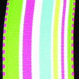The Ribbon People Green and White Striped Wire Craft Ribbon 1.5" x 27 Yards