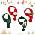 thumbnail image 6 of Cartoon Pets Christmas Scarf Hat Warm Knitted Costume Cute Deer Snowman Christmas Tree Knitted Scarf Pet Dress Up Supplies, 6 of 9