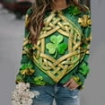 thumbnail image 2 of Levmjia Womens Sweatshirts Fashion Loose Round Neck Solid Color Long Sleeve St. Patrick's Day Printed Casual Shirt Holiday Breathable Comfortable Work Home Wear, 2 of 7
