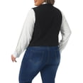 thumbnail image 4 of DARING DIVA Women's Plus Corduroy Lined V Neck Sleeveless Jacket 2X Black, 4 of 6