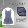 thumbnail image 7 of Aislor Girls Hollow Back Camisole Gymnastics Dance Leotards Ballet Tutu Dress 3-16 Purple-grey 15-16, 7 of 7