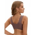 thumbnail image 2 of Unique Bargains Women's Wirefree Tank Back Bralette Wide Straps Bras Purple 46 D, 2 of 6