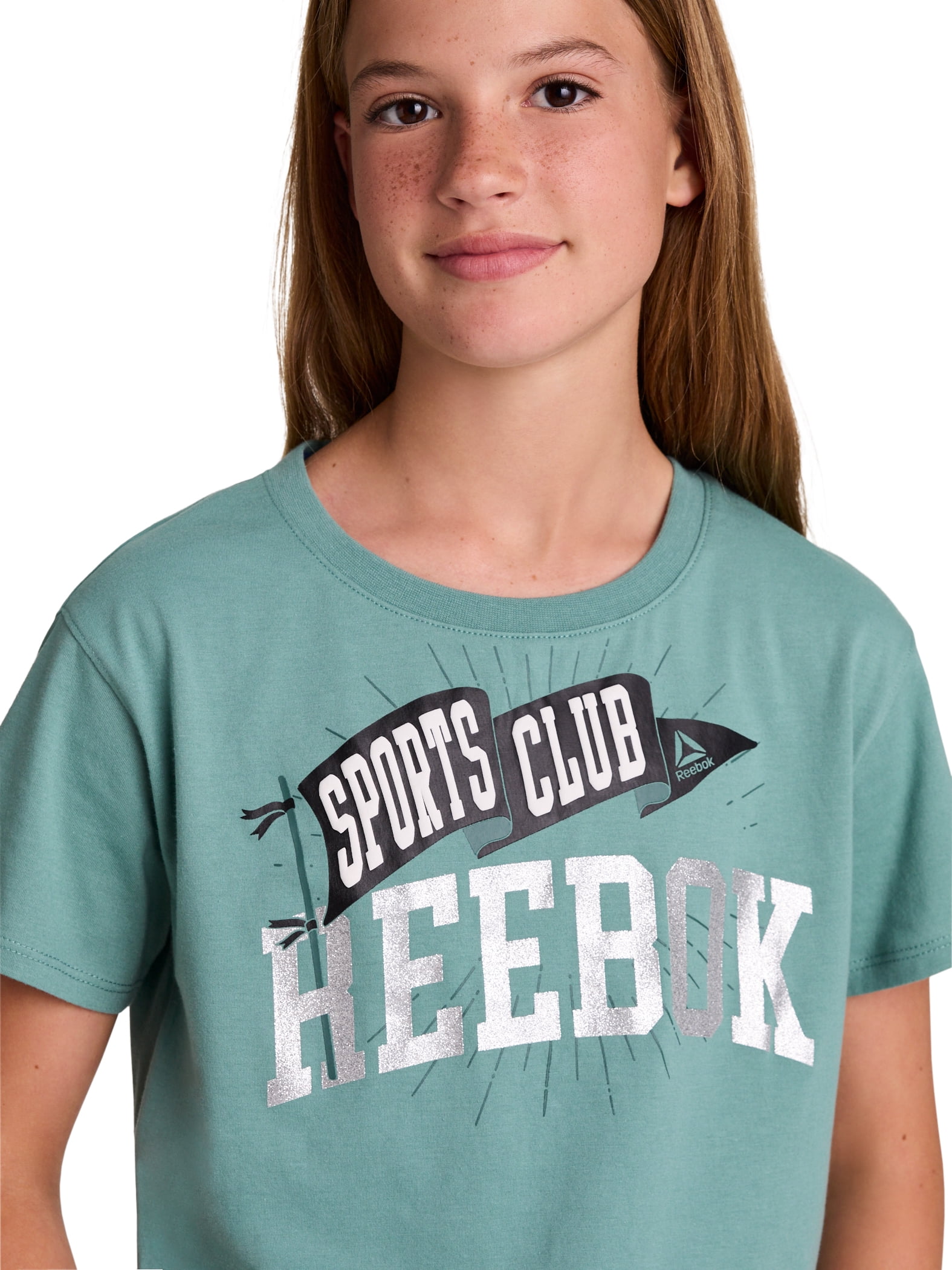 Reebok Girl's Team Sparkle Graphic T-Shirt, Sizes 4-18