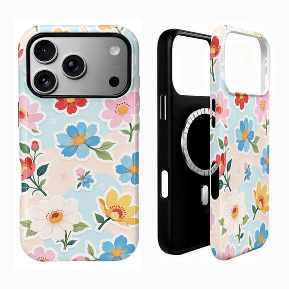 SKLYDDI Cute Aesthetic Floral Case for iPhone 17 Pro Max, Compatible with MagSafe - 172