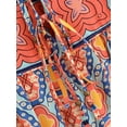 thumbnail image 5 of Boho Vintage Women Long Sleeve Geometry Floral Print Beach Bohemian Maxi Dress Ladies Tie Neck Rayon Cotton Summer Sundress, 5 of 7