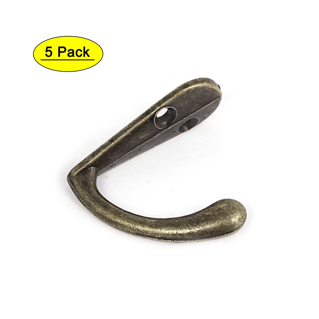 Uxcell Metal Wall Hanging Hooks Single Prong Towel Coat Hanger Bronze Tone 5 Pcs