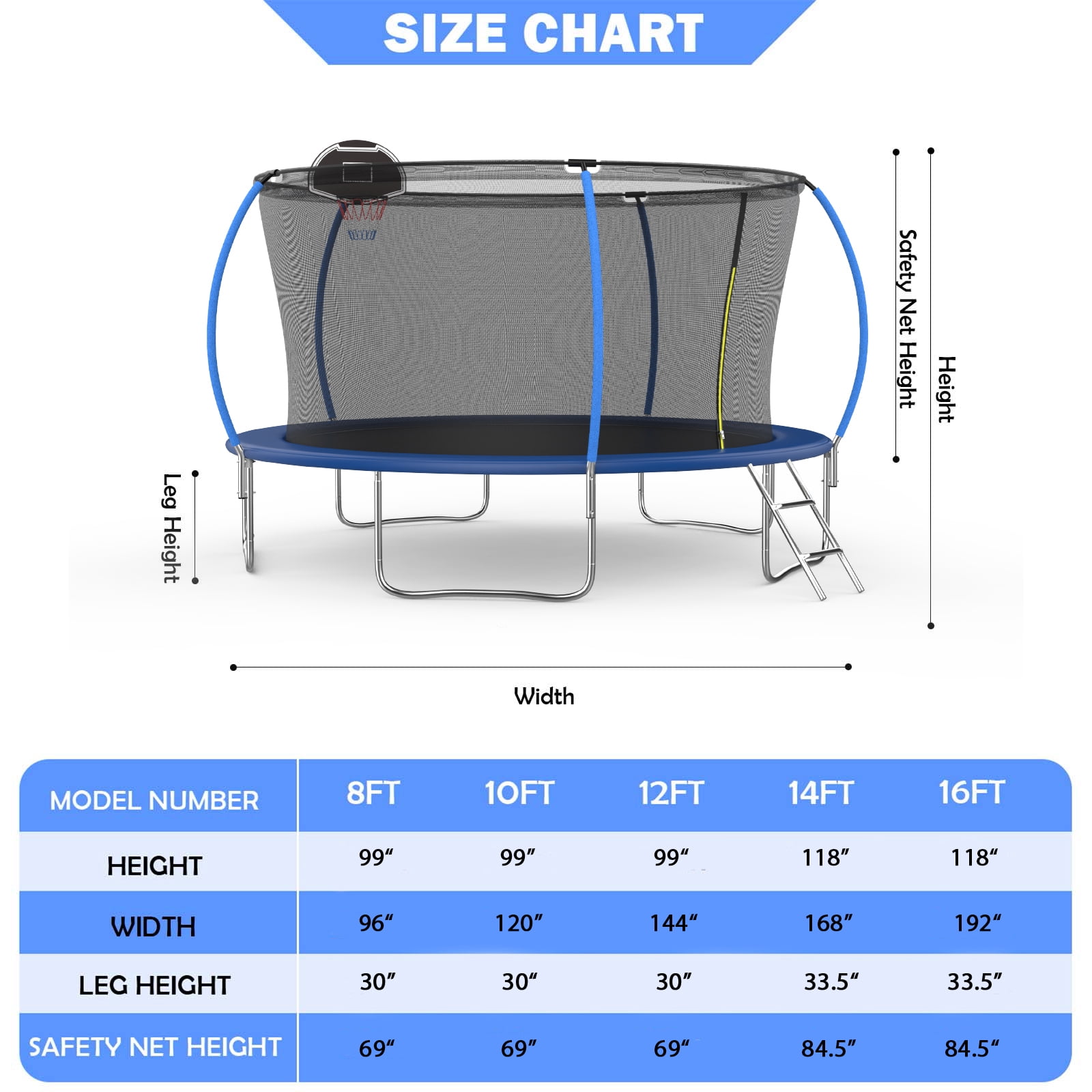 14FT Outdoor Trampoline with Basketball Hoop and Ladder for Kids and Adults，Heavy Duty Recreational Pumpkin Trampoline with Safety Enclosure,Anti-Rust Frame,Backyard Trampoline for Gift