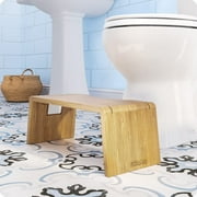 Squatty Potty Adults Foldable Bathroom Squat Stool, Oslo Folding Bamboo, 7 inches Collapsible, Easy-to-clean, Brown