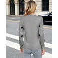 thumbnail image 3 of Heart Sweater for Women Valentine's Day Cute Heart Printed Lightweight Sweaters Casual Creneck Pullover Shermie, 3 of 7