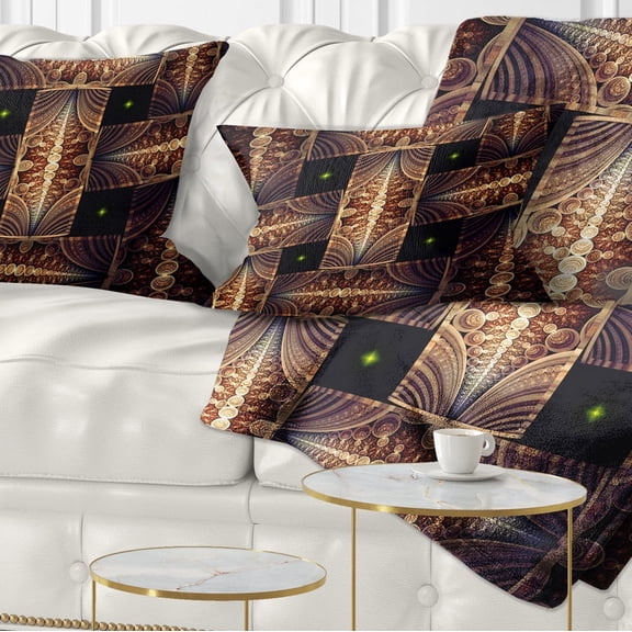 Designart Beautiful Metallic Braiding Pattern - Abstract Throw Pillow - 12x20