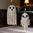 thumbnail image 5 of Halloween Handmade Cute Ghost Macrame Decoration, Spooky Woven Halloween Decoration Indoor & Outdoor Party, Cute Wall Hanging Decoration for Haunted House Party Front Door Porch Yard Tree(B), 5 of 5