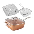 thumbnail image 4 of de utensilios de aluminio, para freír de 24 tapa, apto para lavavajillas, rejilla para profunda 4 piezas Gloria Bandeja cuadrada, 4 of 9