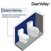DeerValley 12 Rough-In White One Piece Toilet for Small Bathroom ,Ceramic Round Compact Toilet Dual Flush 1.1/1.6 GPF High Efficiency Water Saving Toilet Soft Close Seat Included