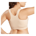 thumbnail image 2 of BIMEI Women's Mastectomy Zip Front Sports Bra Plus Size Yoga Wireless Post-Surgery Bra Beige 4XL, 2 of 5