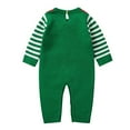 thumbnail image 3 of oqasdz Newborn Infant Baby Boys Girls Christmas Santa Knit Romper Sweater Long Sleeve Striped Jumpsuit Warm Winter Clothes Cozy Soft Daily Wear, 3 of 7