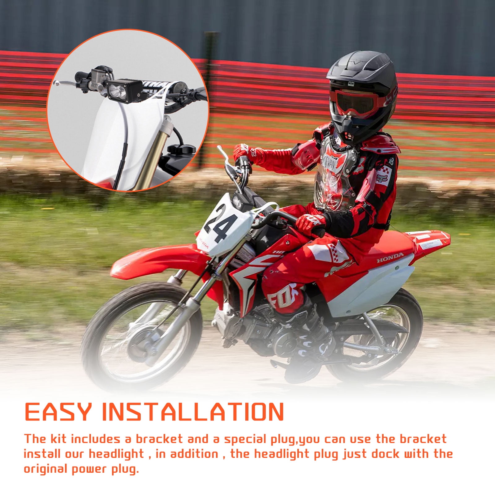 3" Plug & Play LED Headlight Kit Combo Beam for Talaria Sting Sur-Ron Segway X260