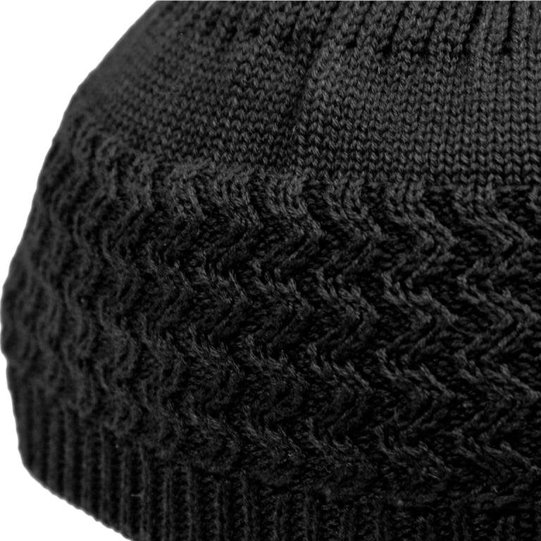Hijaz Black Premium Cotton Kufi Hat for Men Breathable Muslim