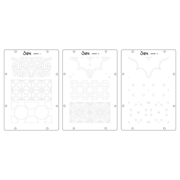 Sizzix Clear stamp Set 18/Pkg W/ Stencils 3/PKg By Vic Von S-Geometric