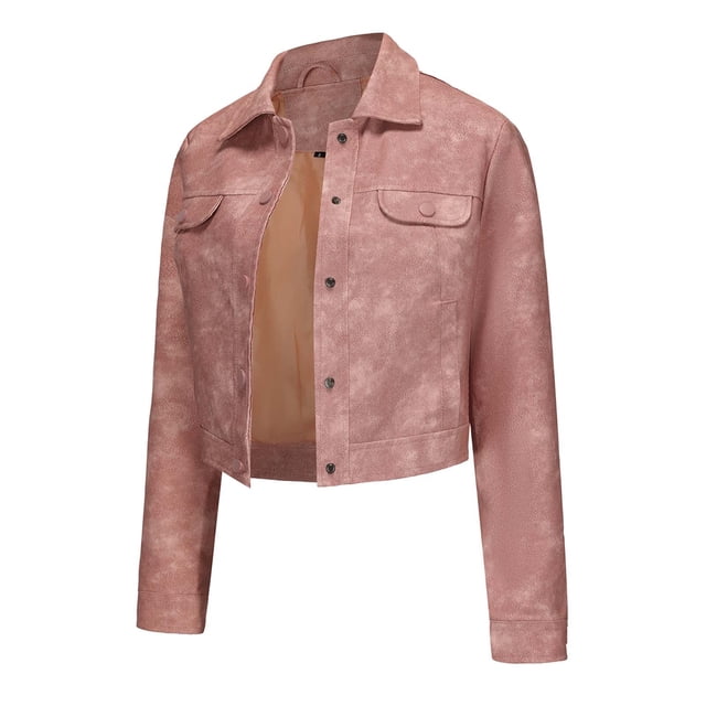 LOVZFMLL Vestes pour Femmes Couleur Unie Courte Mince Veste en Cuir à Manches Longues Veste Décontractée à Manches Longues Veste Décontractée à Capuche
